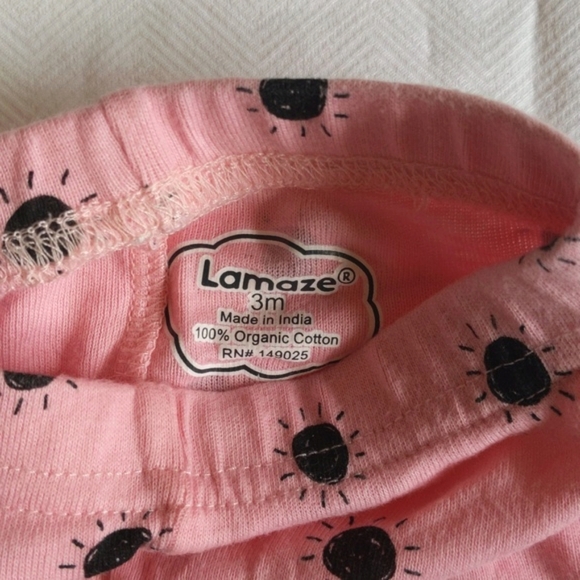lamaze pink sun print organic cotton leggings 3 months baby girl - Picture 3 of 4